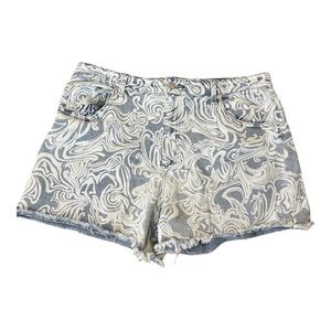 No‎ Boundaries retro swirl pattered jean shorts plus size 17